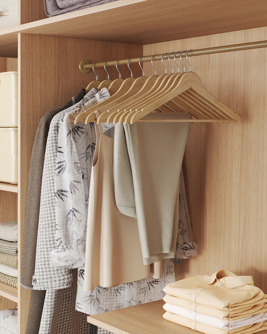 Wooden Hangers - Natural Beige - Solid Birch