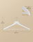 Wooden Hangers - Solid Birch Wood - Cloud White - Pack of 20 with 360° Swivel Hooks