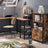 Cabinet - Wood - Rustic Brown and Black - Multifunctional with Open and Closed Compartments