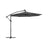 Cantilever Garden Parasol - Fabric - Red - Solar-Powered LED Lights