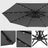 Cantilever Garden Parasol - Fabric - Red - Solar-Powered LED Lights