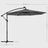 Cantilever Garden Parasol - Fabric - Red - Solar-Powered LED Lights
