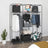 Clothes Wardrobe - Canvas - Beige - Storage with Hanging Rail and Shelves 175 x 150 x 45 cm