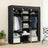 Clothes Wardrobe - Canvas - Beige - Storage with Hanging Rail and Shelves 175 x 150 x 45 cm