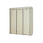 Canvas Wardrobe - Fabric - Beige - Clothes Hanging Rail with Storage Shelves 175 x 150 x 45 cm