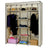 Canvas Wardrobe - Fabric - Beige - Clothes Hanging Rail with Storage Shelves 175 x 150 x 45 cm