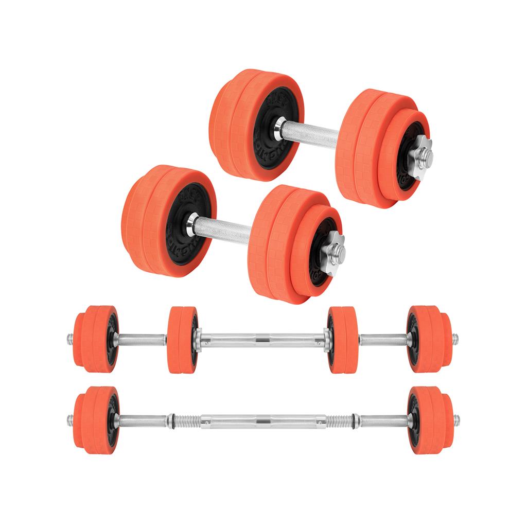 Adjustable Dumbbells Set - Cast Iron - Black - Includes Extra Barbell Bar