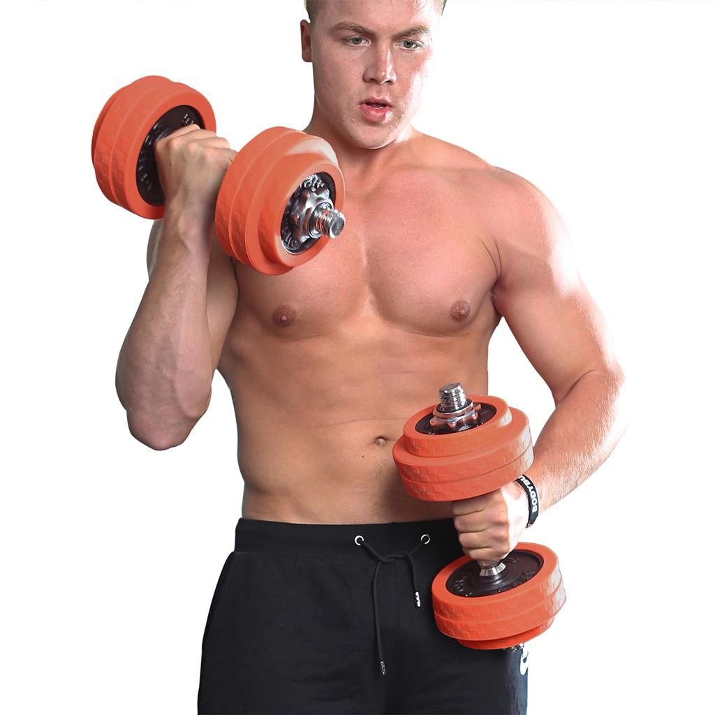 Adjustable Dumbbells Set - Cast Iron - Black - Includes Extra Barbell Bar