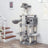 Cat Tree - Engineered Wood - Light Grey - Multi-Level with Hammock and Feeder Bowl