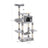 Cat Tree - Engineered Wood - Light Grey - Multi-Level with Hammock and Feeder Bowl