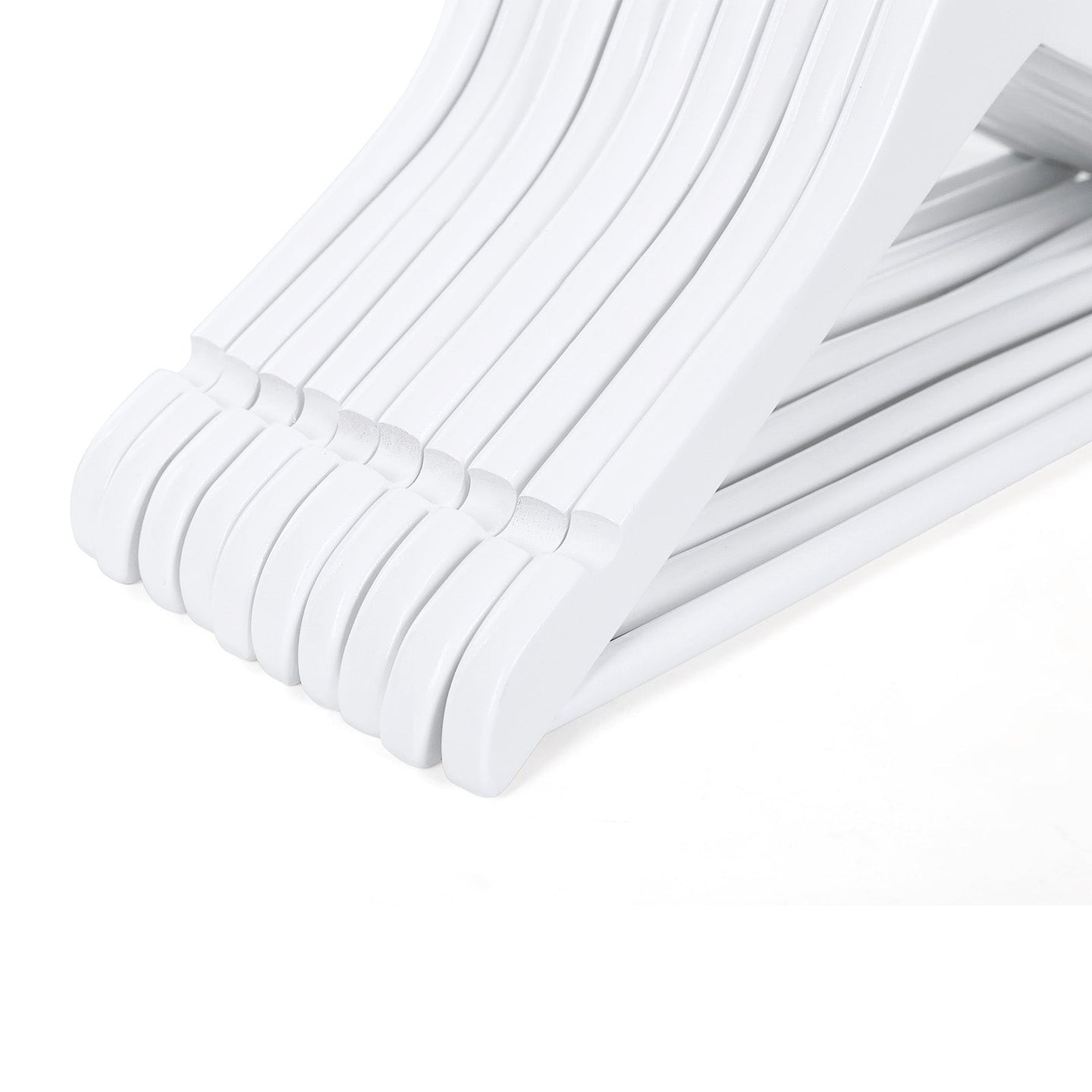 Children's Wooden Clothes Hangers - Wood - White - 360° Rotating Hook with Notches