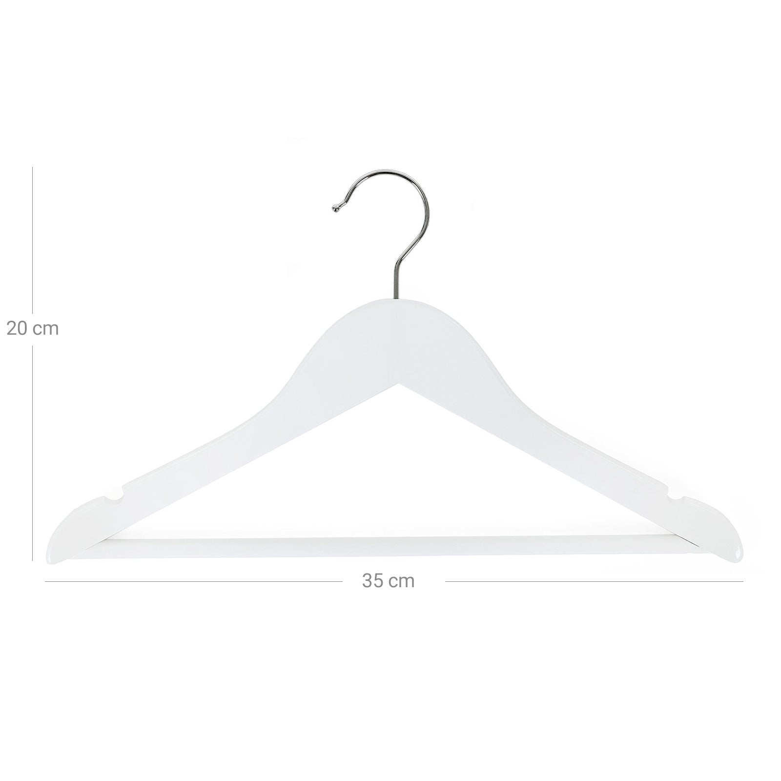 Children's Wooden Clothes Hangers - Wood - White - 360° Rotating Hook with Notches