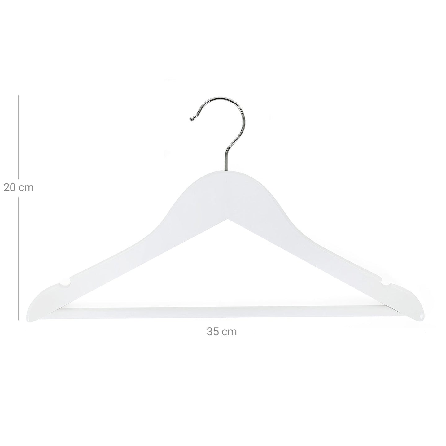 Children's Wooden Clothes Hangers - Wood - White - 360° Rotating Hook with Notches