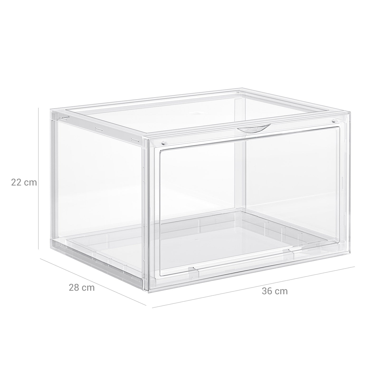 Shoe Storage Boxes - Plastic - Clear - Stackable and Easy to Assemble