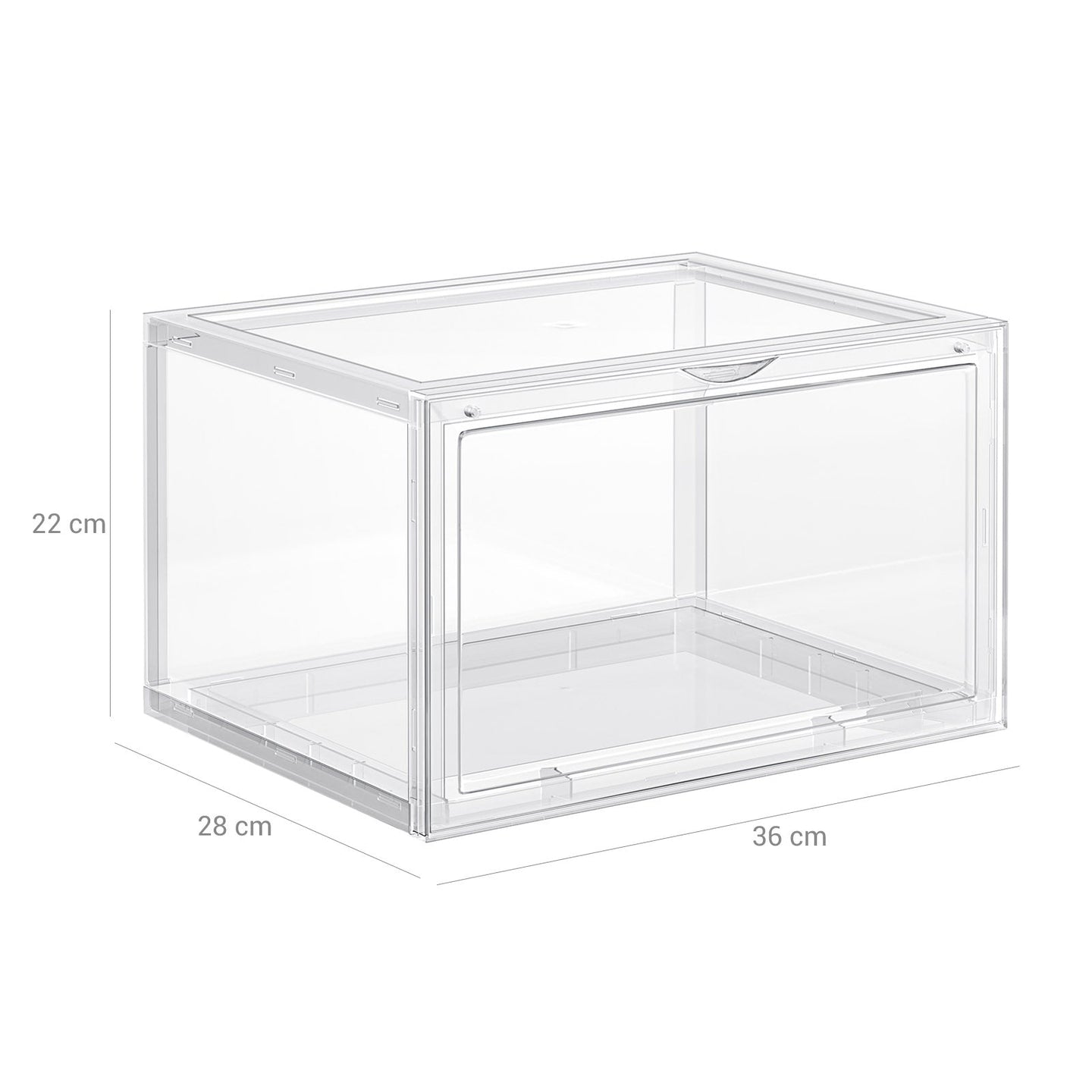 Shoe Storage Boxes - Plastic - Clear - Stackable and Easy to Assemble