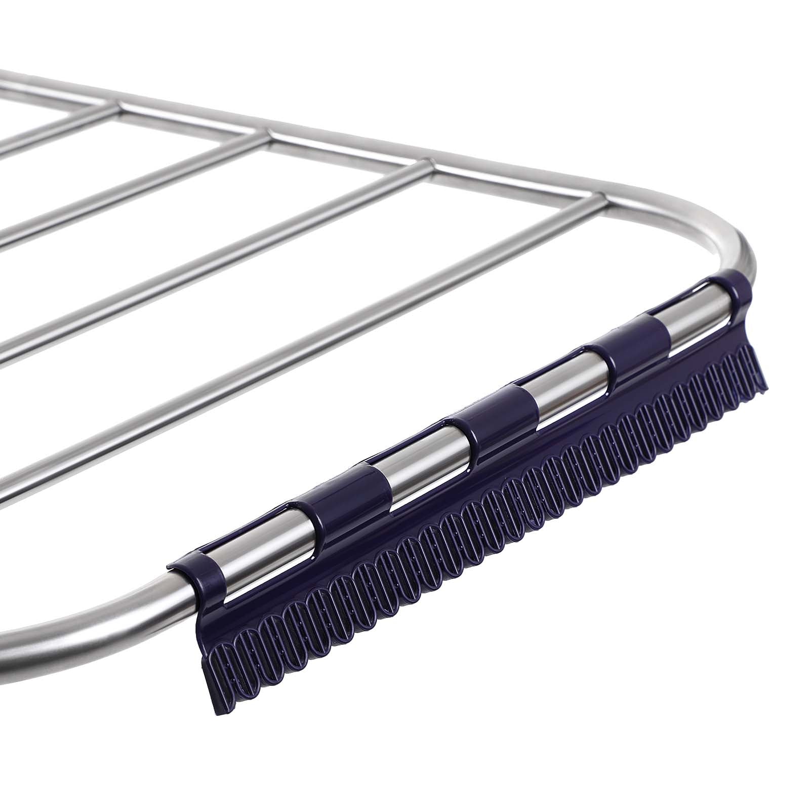 Clothes Drying Rack - Stainless Steel - Blue - Height-Adjustable Wings