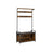 Coat Rack Stand - Steel Frame - Rustic Brown and Black - 8 Hooks with Shoe Bench