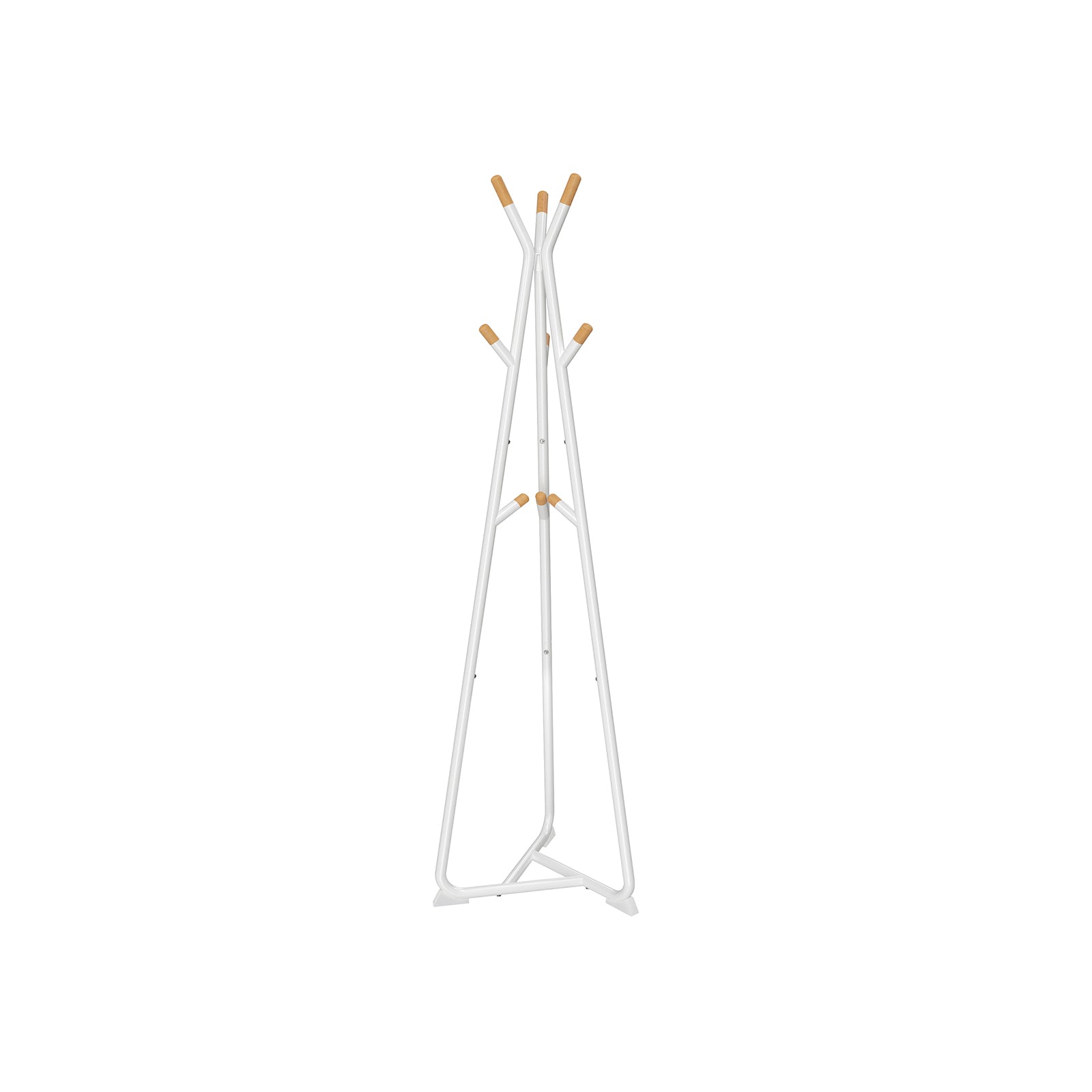 Coat Rack Stand - 9 Hooks - Beech Wood - Black with Natural Grain