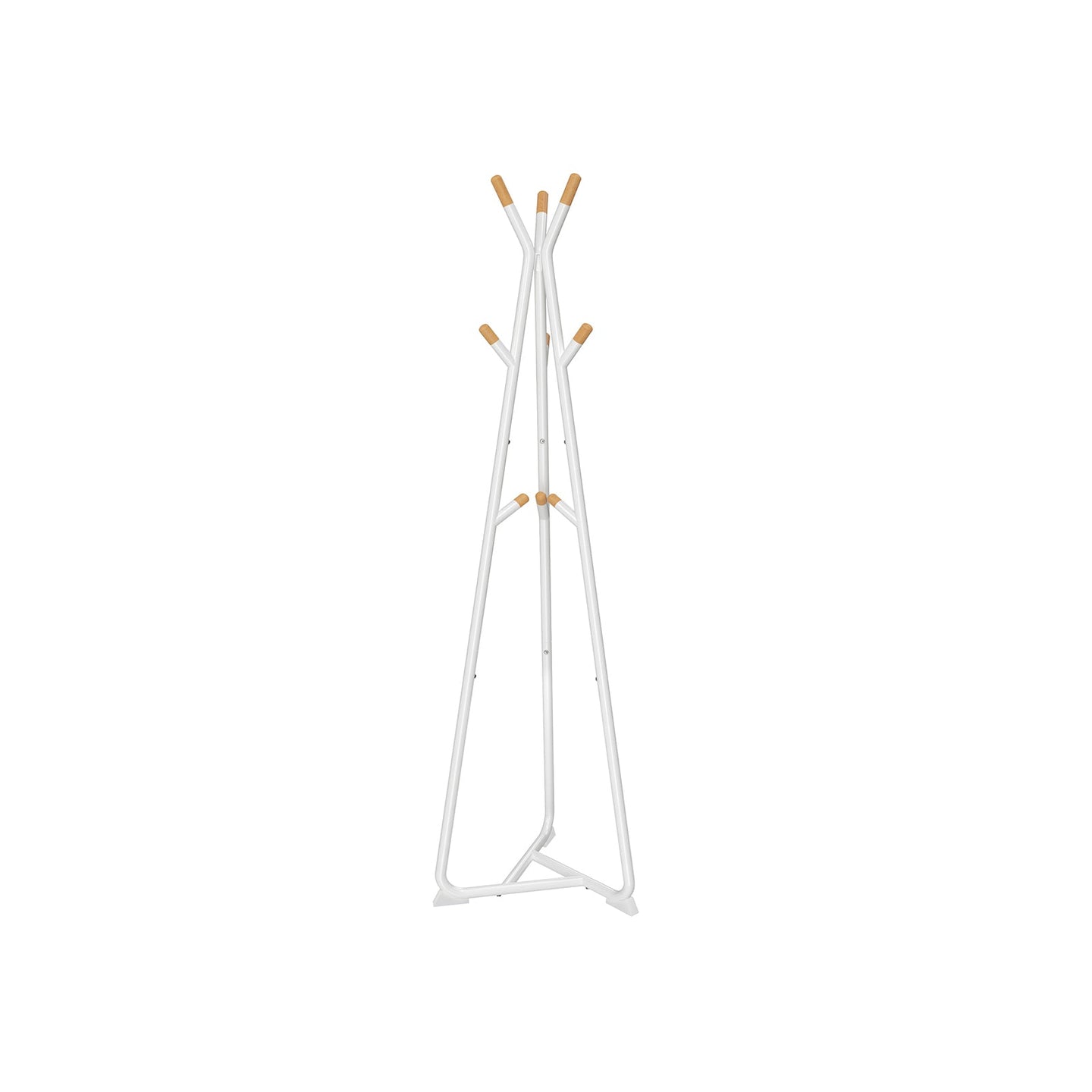 Coat Rack Stand - 9 Hooks - Beech Wood - Black with Natural Grain