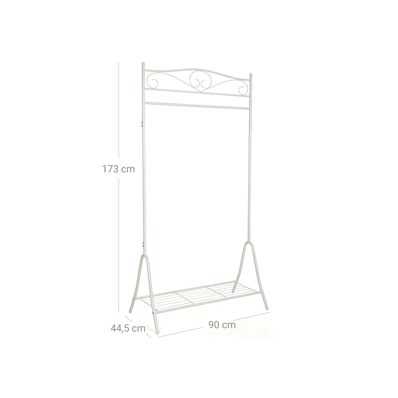 Coat Rack - Metal - Cream - Modular Design with Rail