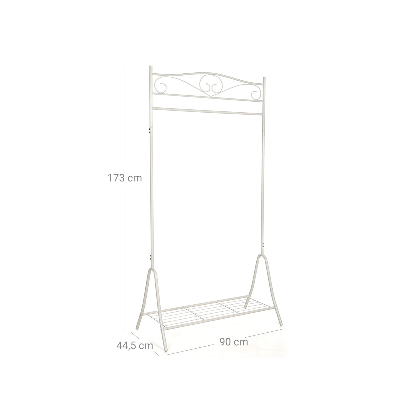 Coat Rack - Metal - Cream - Modular Design with Rail