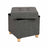 Collapsible Storage Ottoman - Fabric - Dark Grey - Multifunctional Foot Stool with Wooden Feet