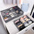 Collapsible Drawer Organisers - Fabric - Grey - Set of 4 Foldable Closet Dividers for Bras