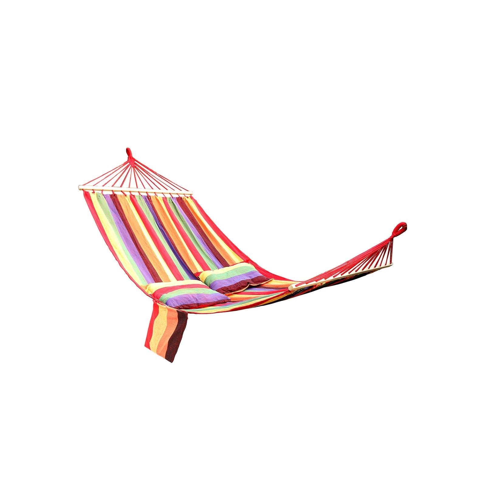 Portable Hammock - 70% Cotton - Multicolor - Includes Two Pillows