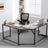 L-Shaped Corner Desk - Wood - Greige and Black