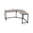 L-Shaped Corner Desk - Wood - Greige and Black
