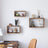 Floating Cube Shelves - Wood - Rustic Brown - Set of 3