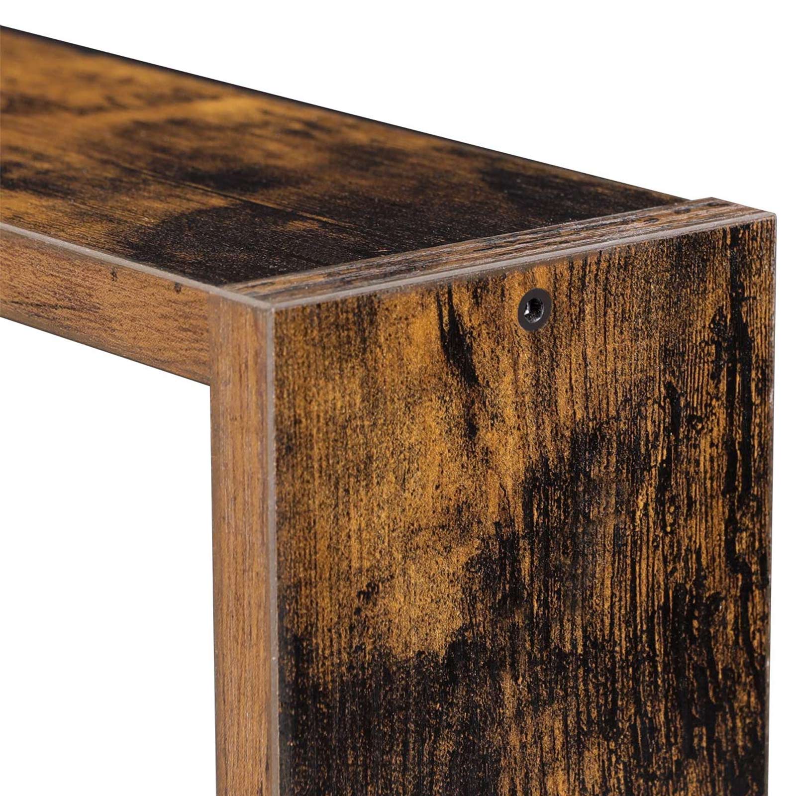 Floating Cube Shelves - Wood - Rustic Brown - Set of 3