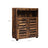 Storage Cupboard - Wood - Rustic Brown - Louvered Doors and Adjustable Shelf