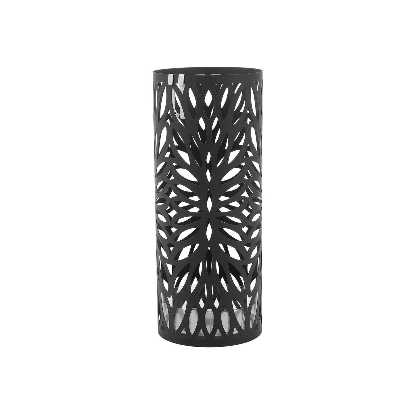 Cylindrical Umbrella Stand - Metal - Black - Includes Hooks and Drip Tray