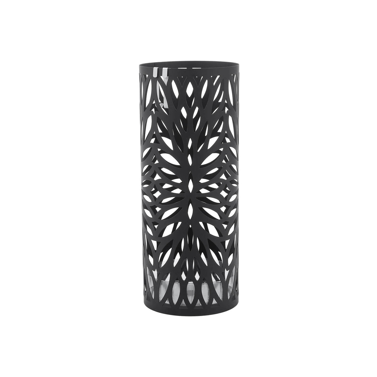 Cylindrical Umbrella Stand - Metal - Black - Includes Hooks and Drip Tray