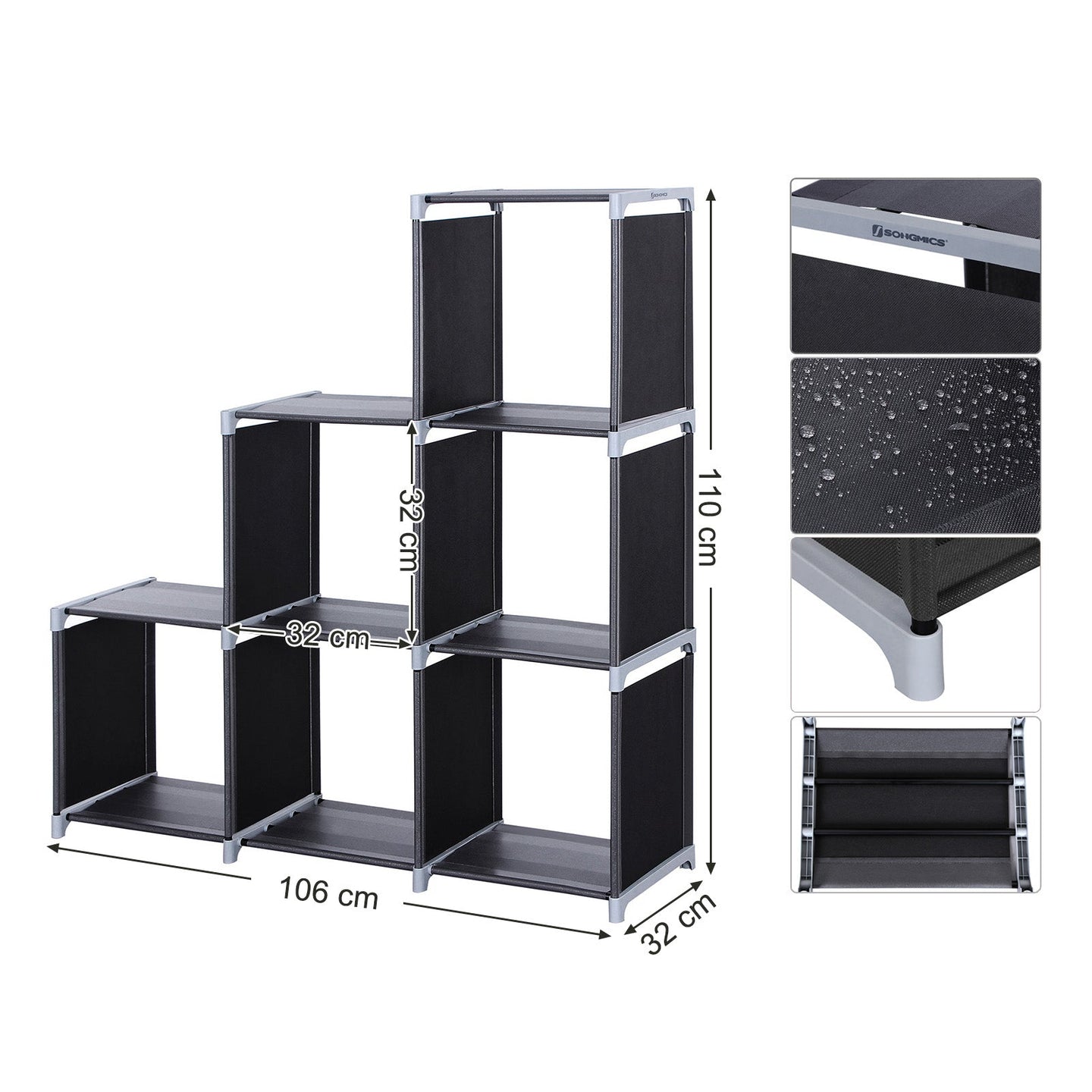 DIY Bookcase - Wood - Black - Multifunctional Storage and Room Divider