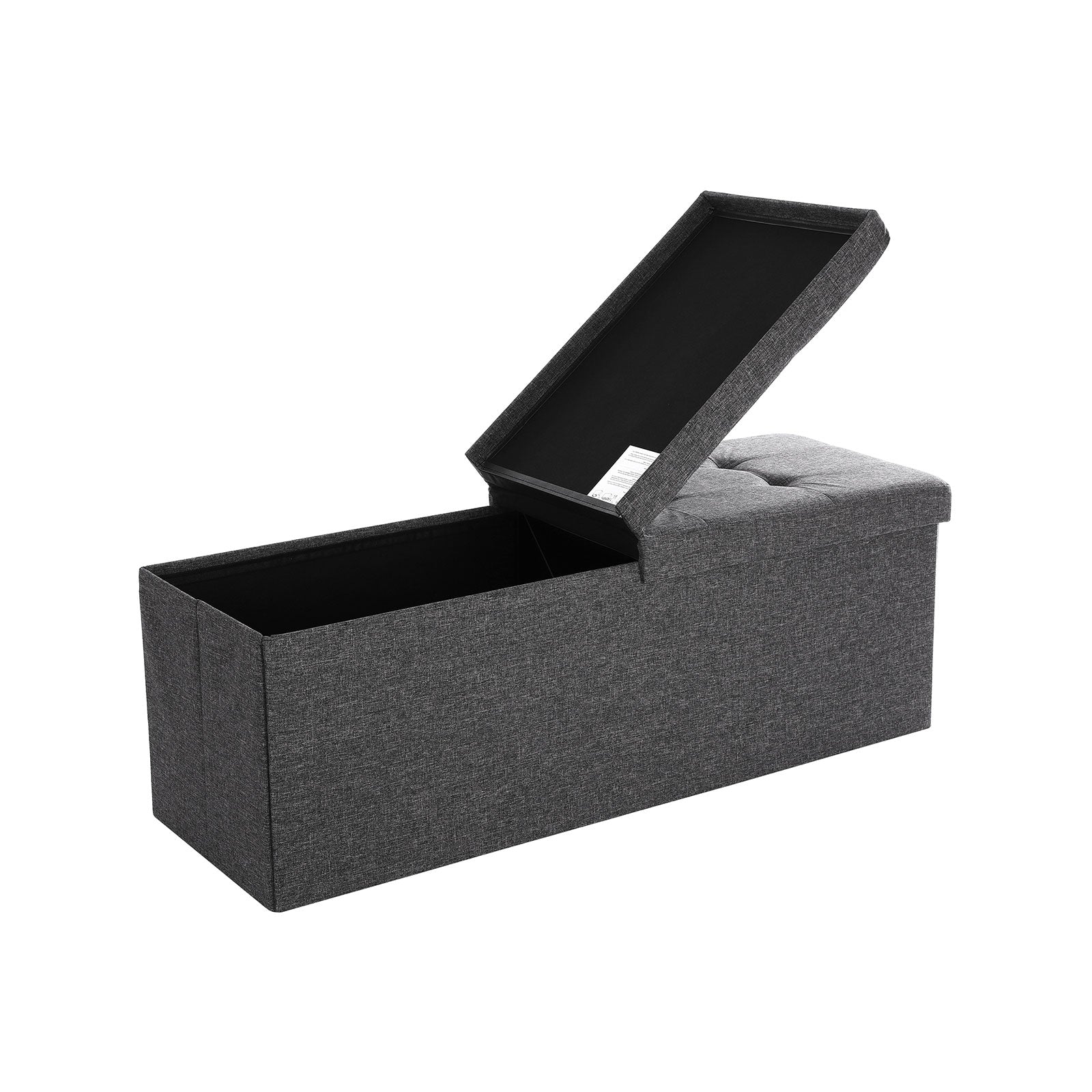 Folding Ottoman - Linen - Dark Grey - Maximum Load 300 kg