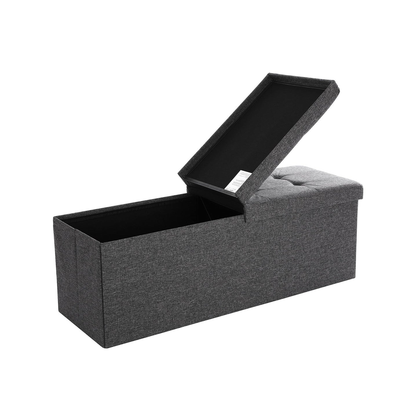 Folding Ottoman - Linen - Dark Grey - Maximum Load 300 kg