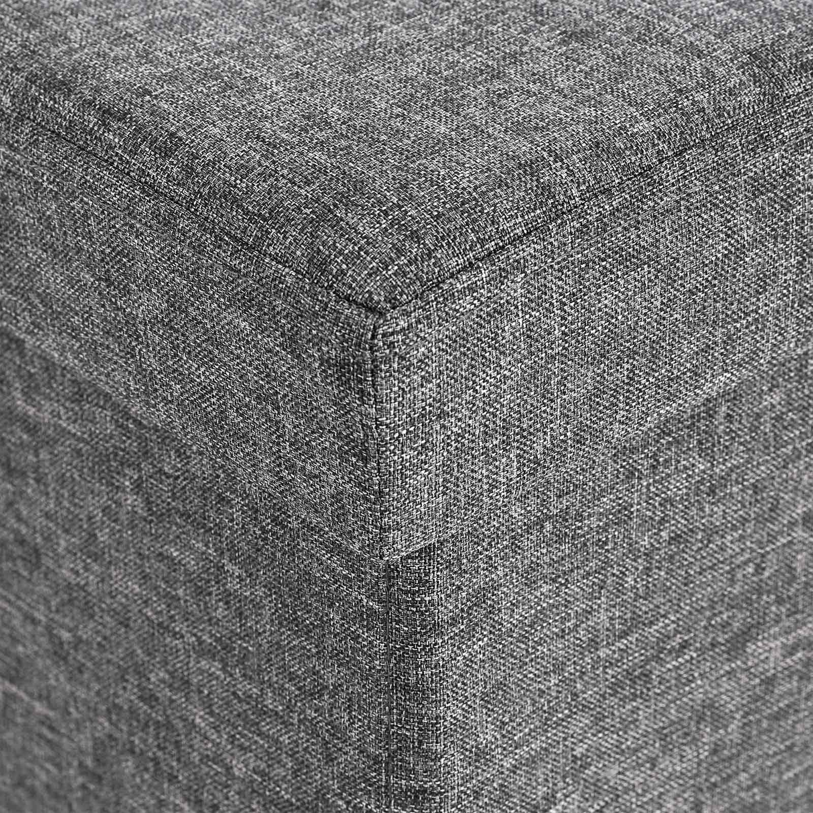 Folding Ottoman - Linen - Dark Grey - Maximum Load 300 kg