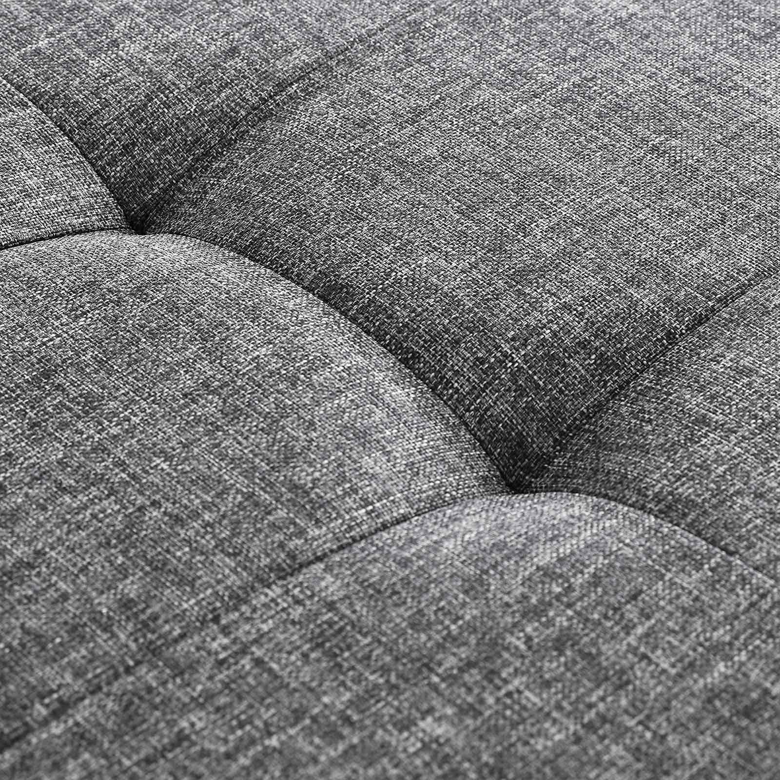 Folding Ottoman - Linen - Dark Grey - Maximum Load 300 kg