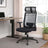 Mesh Office Chair - Mesh Fabric - Black - Ergonomic with Adjustable Lumbar Support and Headrest