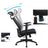 Mesh Office Chair - Mesh Fabric - Black - Ergonomic with Adjustable Lumbar Support and Headrest