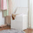 Divided Laundry Basket - Synthetic Rattan - Natural - Foldable with Lid and Removable Liner