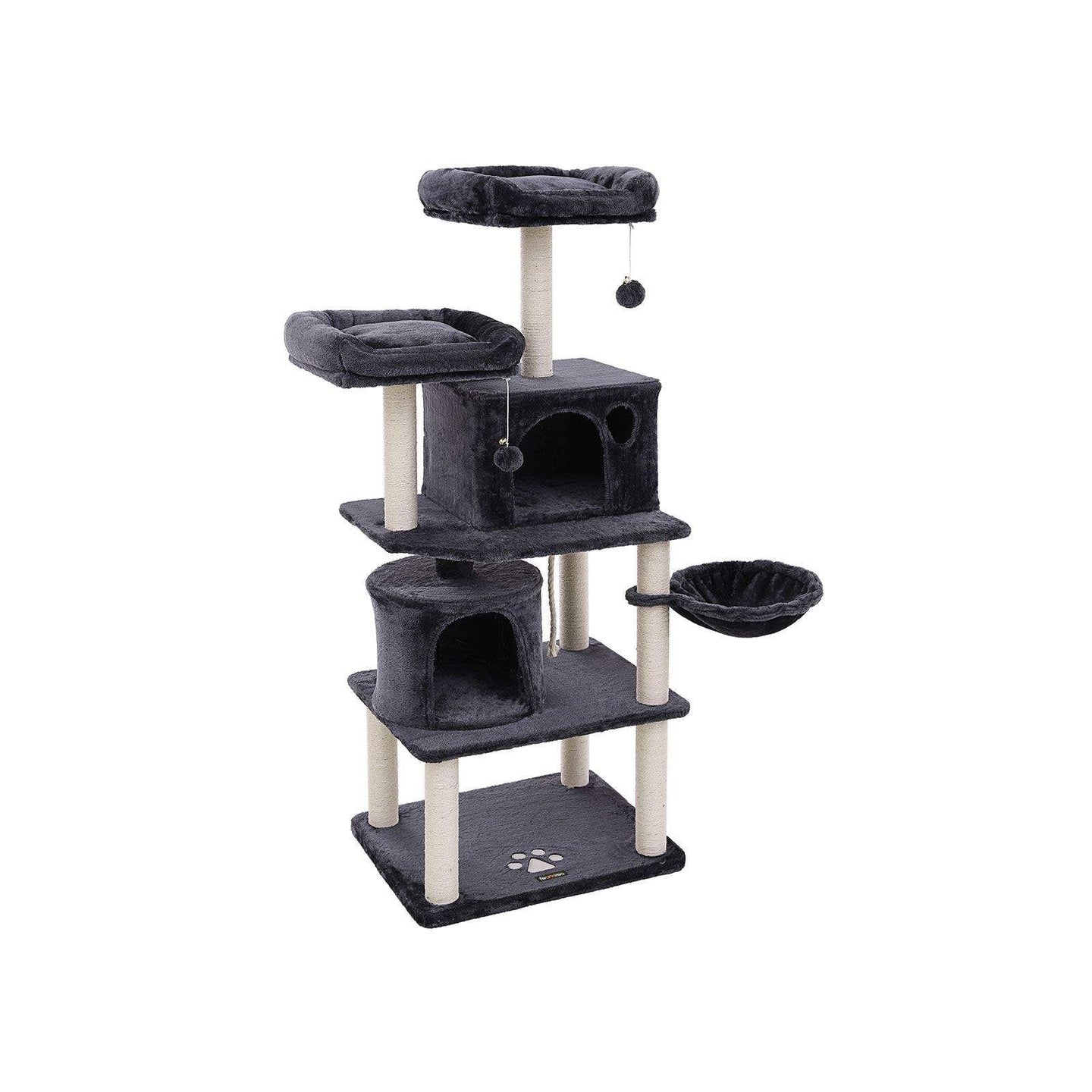 Cat Tree - Engineered Wood - Smoky Grey - Multi-Level with Scratching Posts