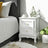 Bedside Table - Spacious with 2 Drawers - White - Wooden