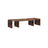 Dual Monitor Riser - Wood - Rustic Brown - Adjustable with 3 Shelves