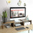 Dual Monitor Riser - Wood - Rustic Brown - Adjustable with 3 Shelves