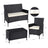 Garden Furniture Set - Black and Beige - Polyrattan