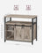 Kitchen Cabinet - Wood - Rustic Brown and Black - 2 Sliding Barn Doors