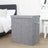 Double Laundry Hamper - Linenette Fabric - Grey - Divided Design with Magnetic Lid and Removable Liner